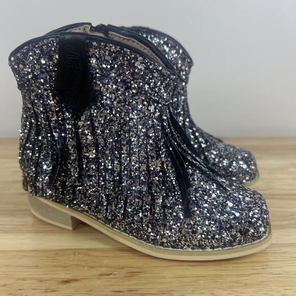 A Bear Co Other - A Bear Co Girls Youth Size 11 Black Licorice Sparkly Low Cut Cowgirl Boots NEW